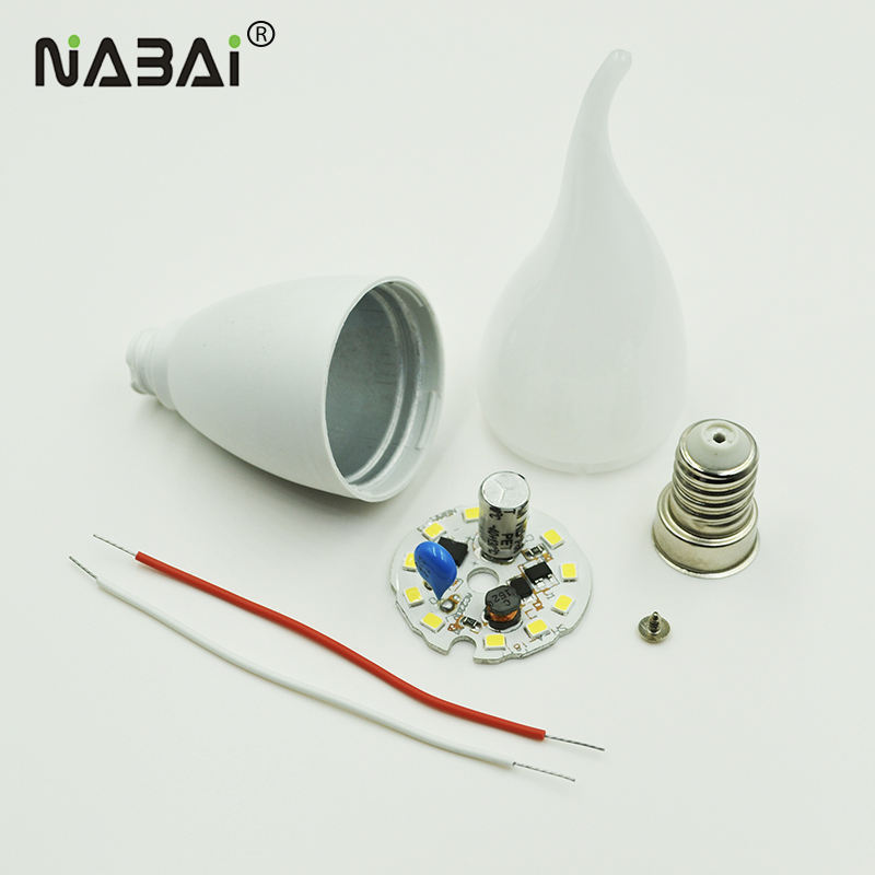 C37 Candle Light E14 E27 4W 5W 7W Chandelier Ac Dc Led Smart Bulb Raw Material 15Wemergency Light