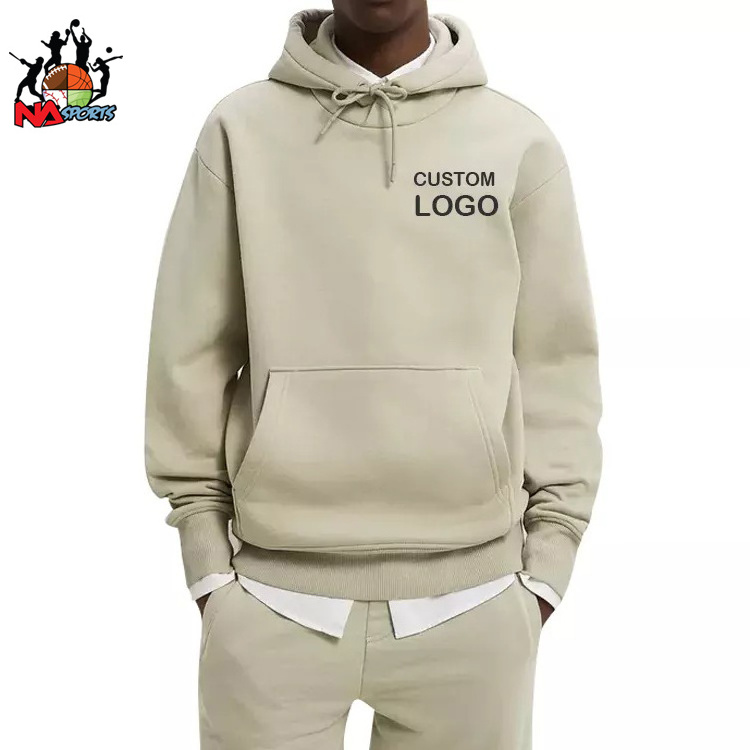 Hot Selling Products 2023 Streetwear Draw string Pullover Sweatshirt 380gsm 80% Cotton 20% Polyester Fleece Hoodies Men