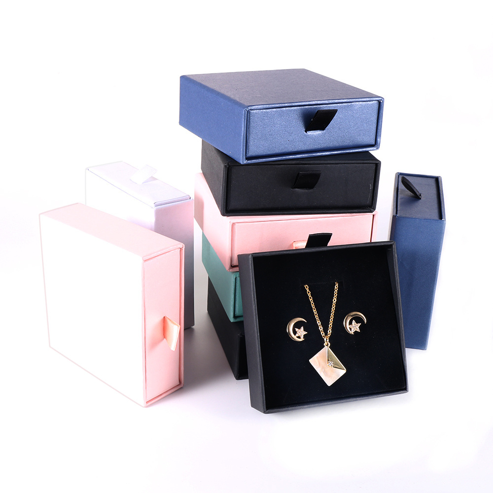 5 Colors Drawer Boxes Packages for Jewelry Ring Necklace Bracelets Earring Gift Packaging Box Luxury Packaging Jewelry