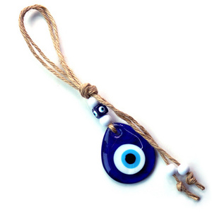 Chinese Hemp Rope Water Drop Turkish Blue Eye Ornaments Glass Wall Decoration Good Luck Gift Pendant