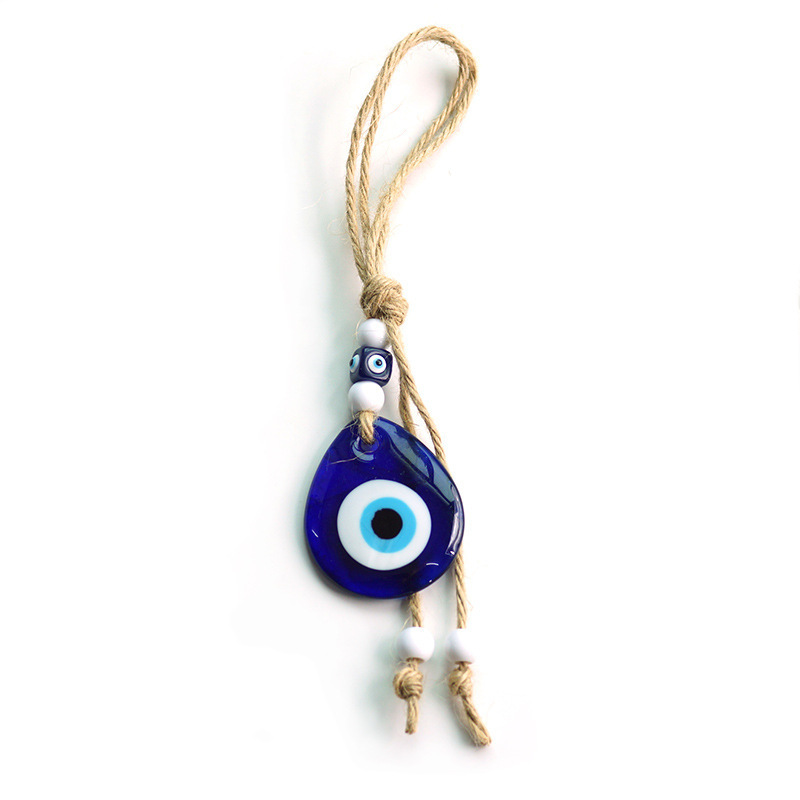 Chinese Hemp Rope Water Drop Turkish Blue Eye Ornaments Glass Wall Decoration Good Luck Gift Pendant