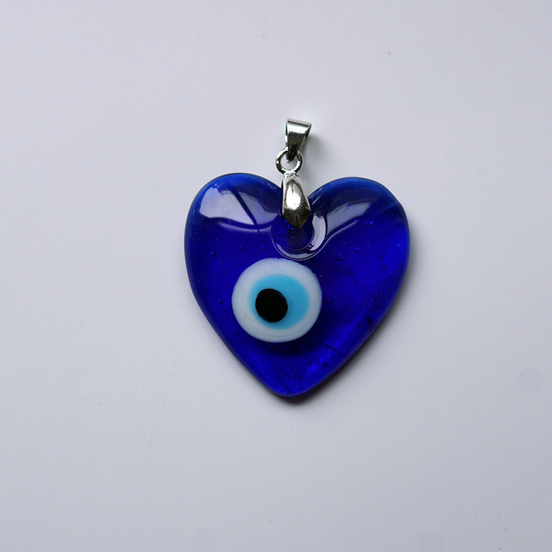 Blue Eyes Turkish Greek Ornament Accessories Hanging Decoration Heart-shaped Glass Pendant