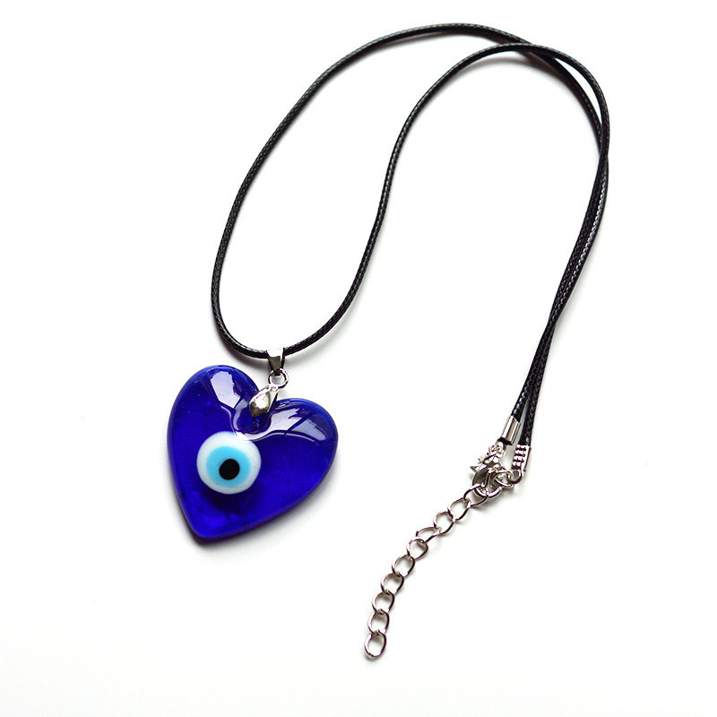 Blue Eyes Turkish Greek Ornament Accessories Hanging Decoration Heart-shaped Glass Pendant