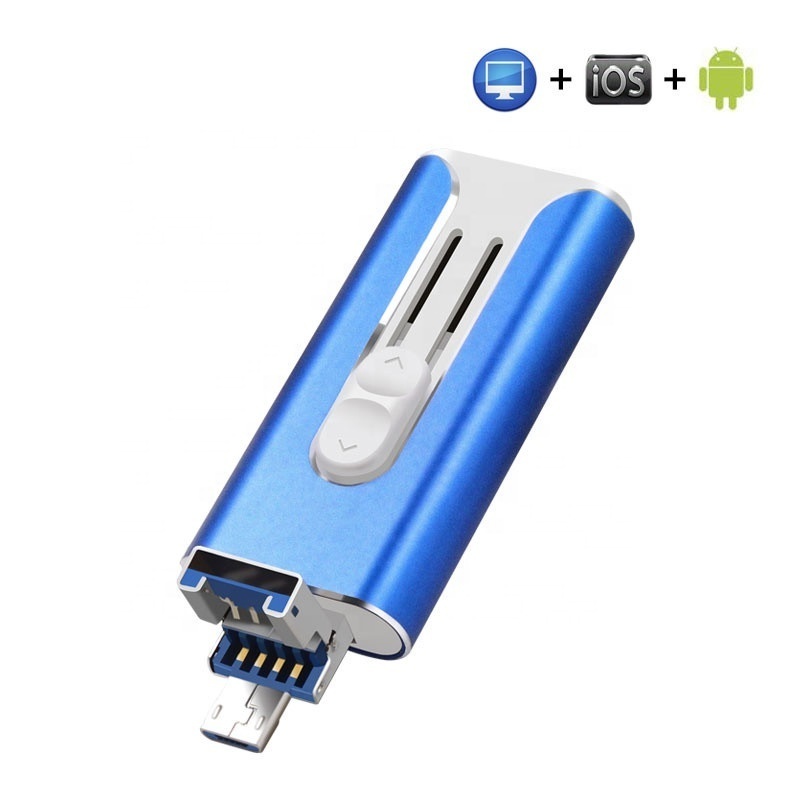 Real Capacity Metal Case OTG 3 in 1 USB Flash Drive Pen Drives USB 3.0 Memory Stick For iPhone