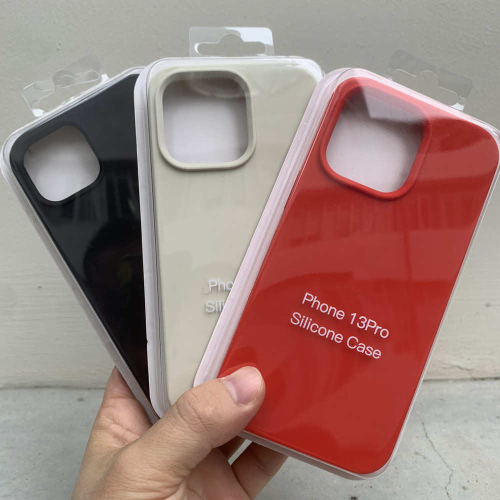 Official LOGO with retail box  Liquid Silicon Phone Case For Apple iPhone X XR XS 11 12 13 14 Plus Mini 15 15PRO Pro Phone Cover