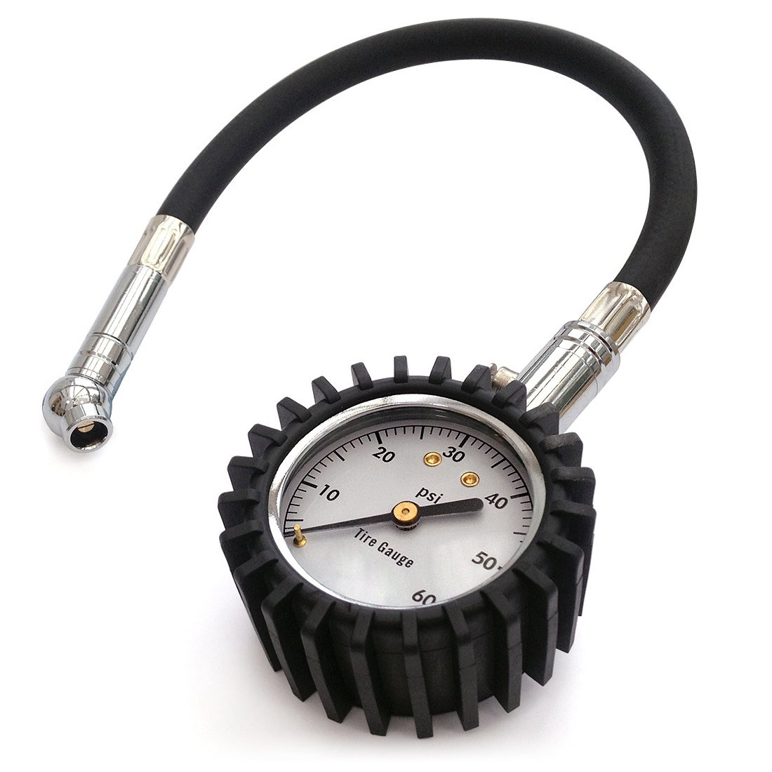 Tire Pressure Gauge pen with air chuck Wonder Dial tire air pressure gauge with rubber hose and 360 degree swivel high quality