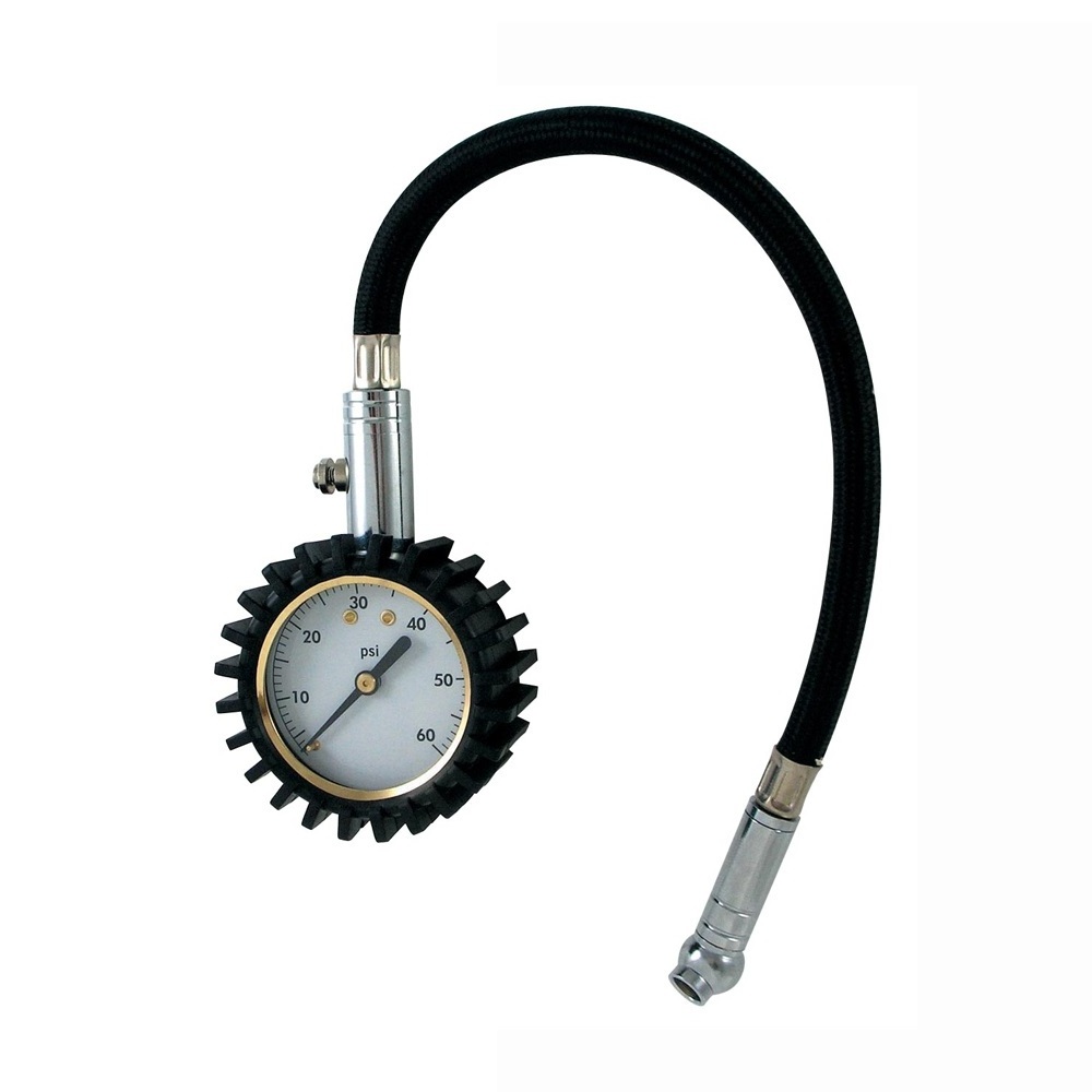 Tire Pressure Gauge pen with air chuck Wonder Dial tire air pressure gauge with rubber hose and 360 degree swivel high quality