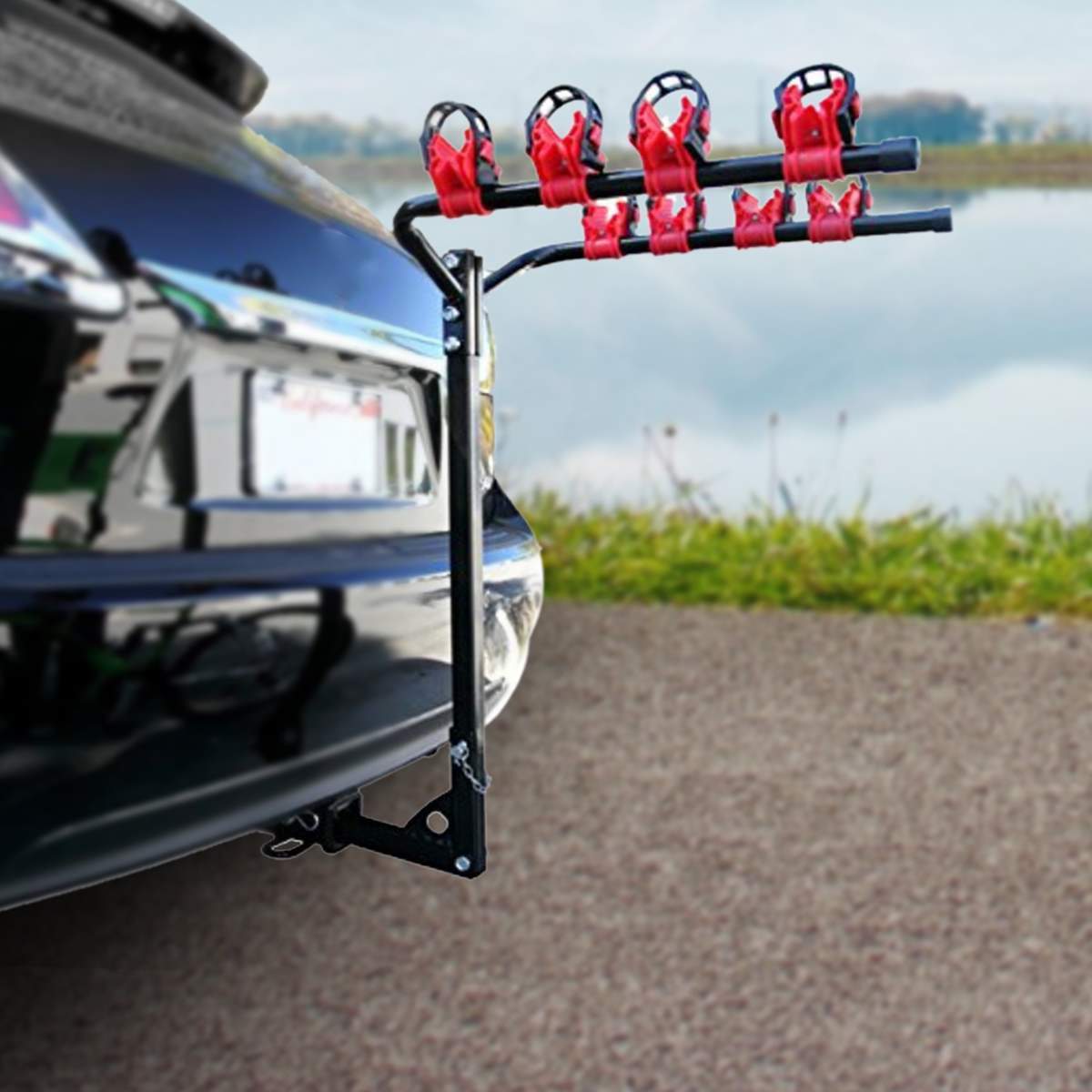 Car Rear Hitch Mount Bicycle Carrier/Rear Hitch Mount Bike Rack Load 2-4 Bikes Fit 2