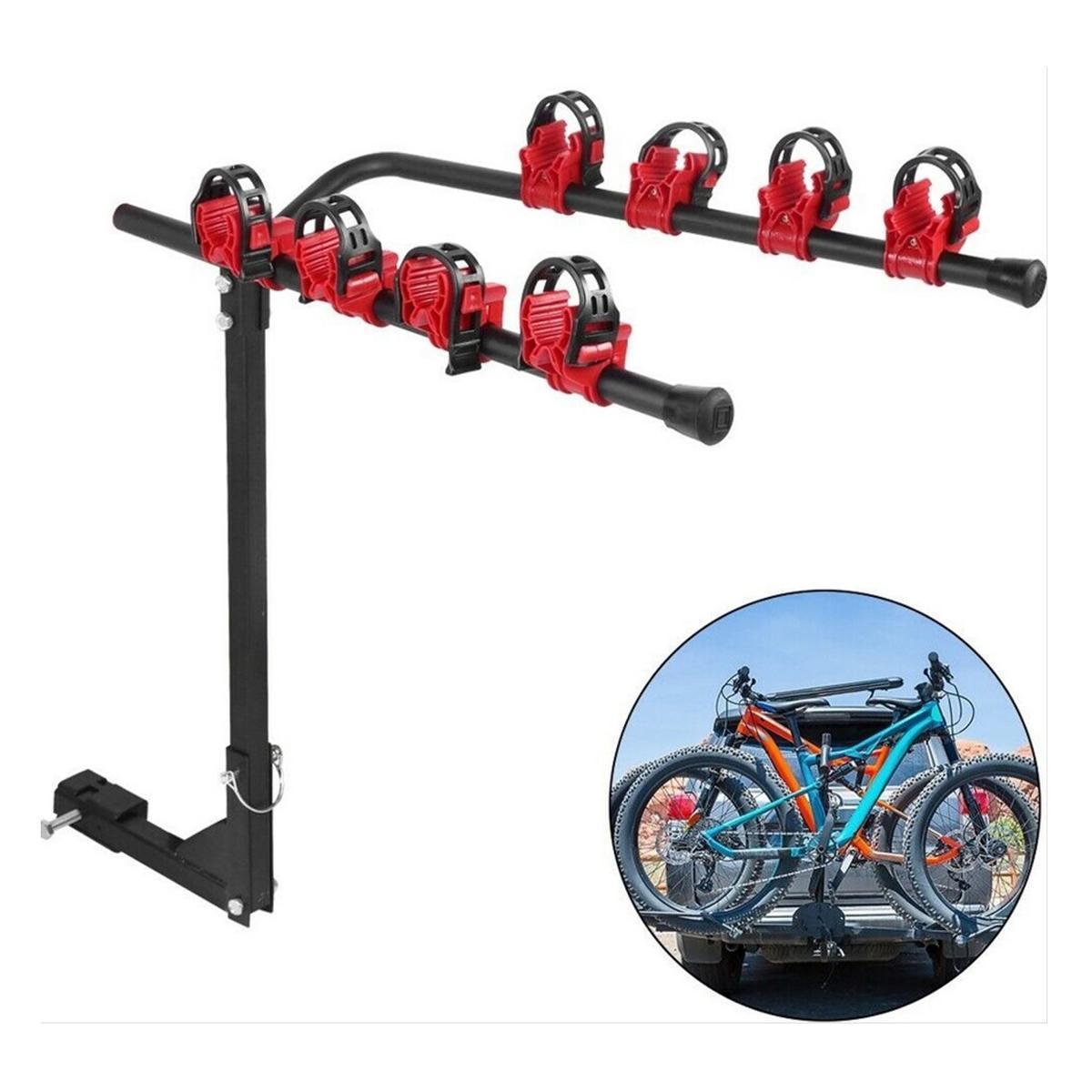 Car Rear Hitch Mount Bicycle Carrier/Rear Hitch Mount Bike Rack Load 2-4 Bikes Fit 2