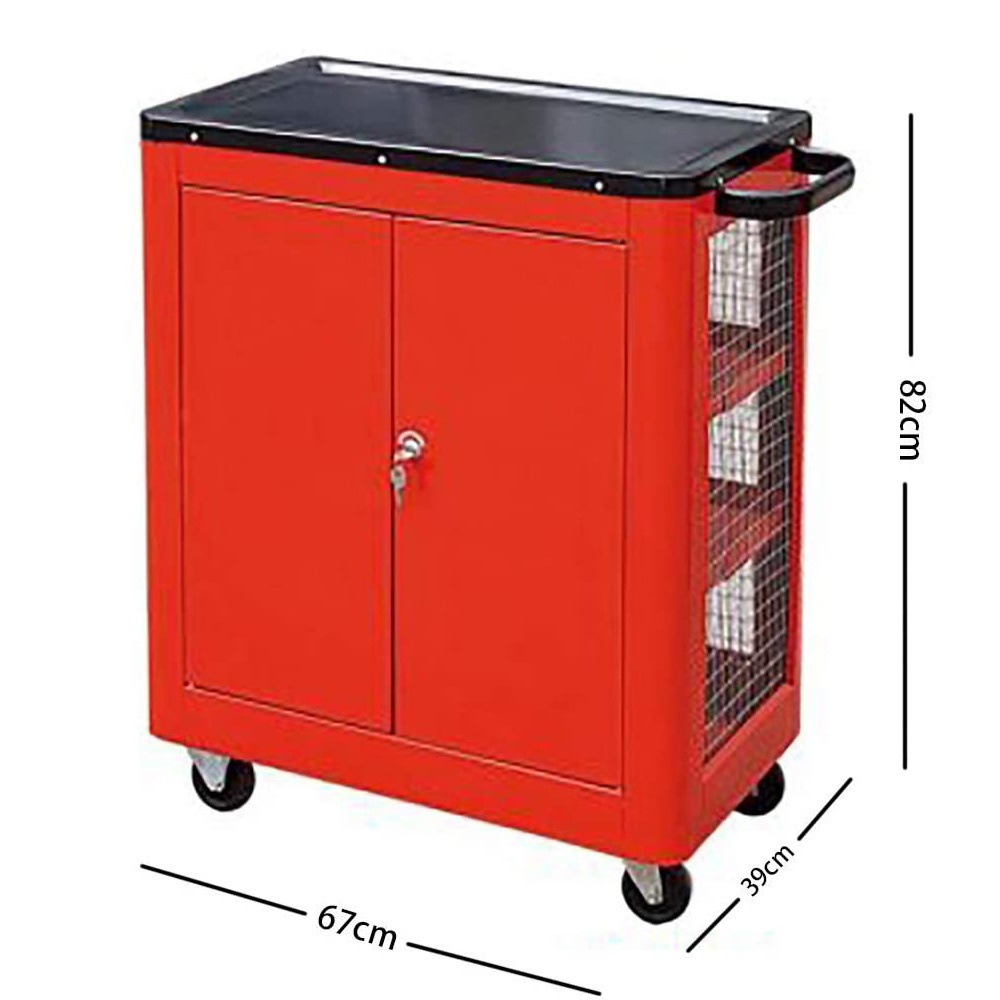 Cart Cabinet Cart Repair Trolley Tin Auto Repair Tool Tool Box Open Door with Lock Drawer Tool Chests