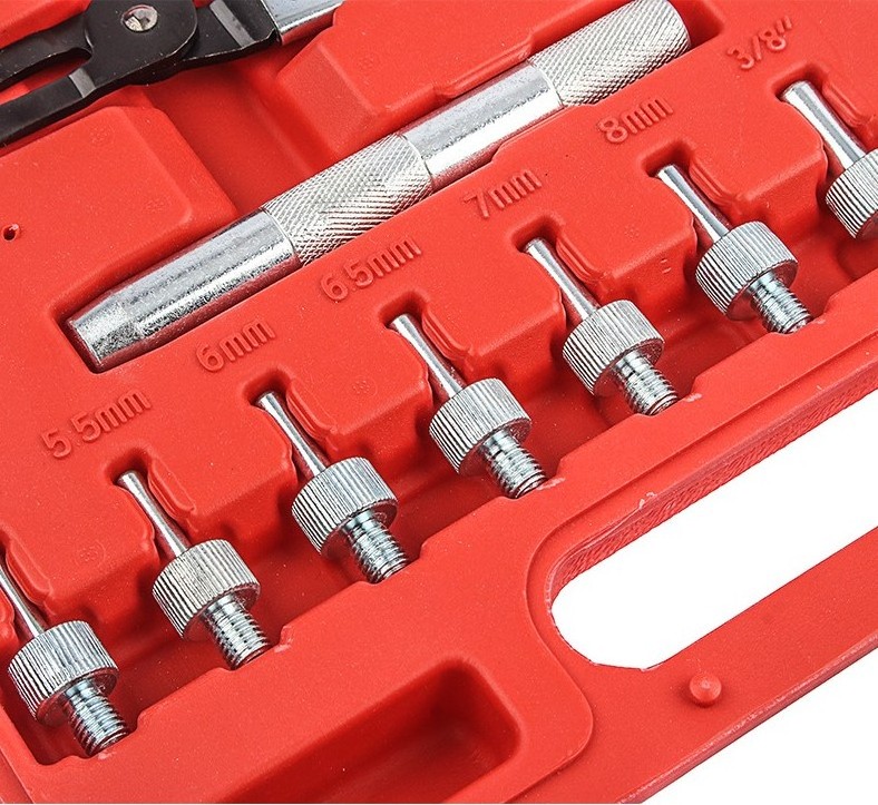 Valve Stem Seal Remover and Installer Valve Stem Seal Removal Tool Car Engine Repair Kit Set with Plier Driving Sockets