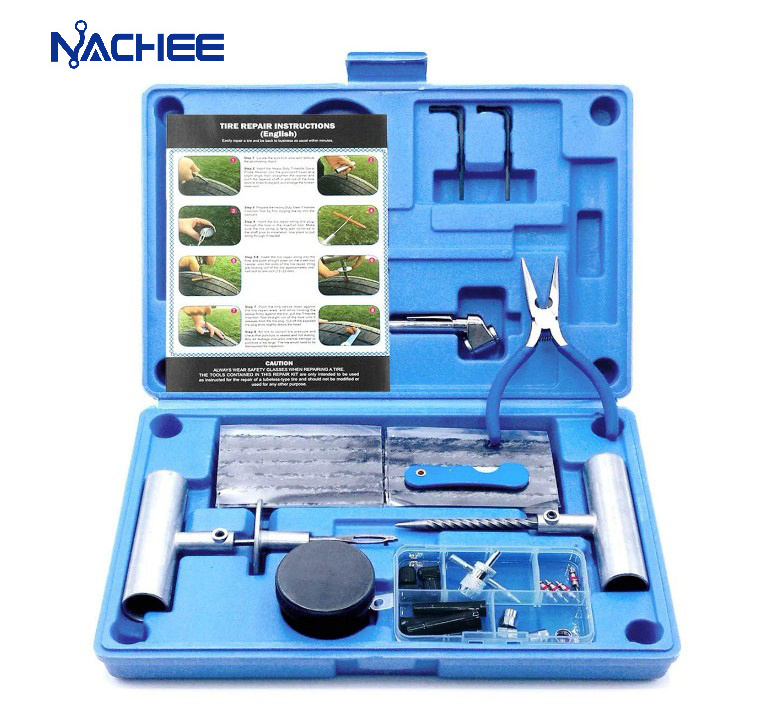 68 Pieces Set of Tire Repair Tools Emergency Tools Set Car Truck Heavy Duty Repair Tool Vacuum Tire Repair Kit Puncture Tire