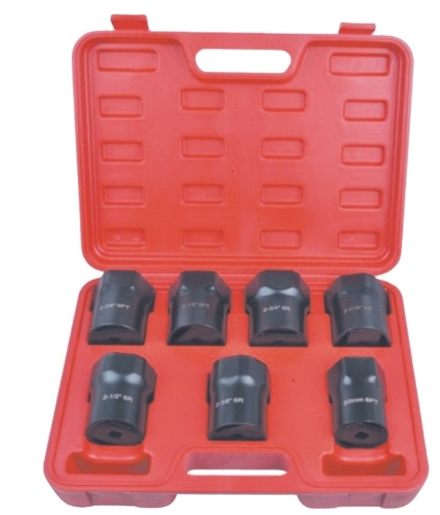 7pcs 1 / 2 Inch wheel bearing locknut nut socket and removal tools