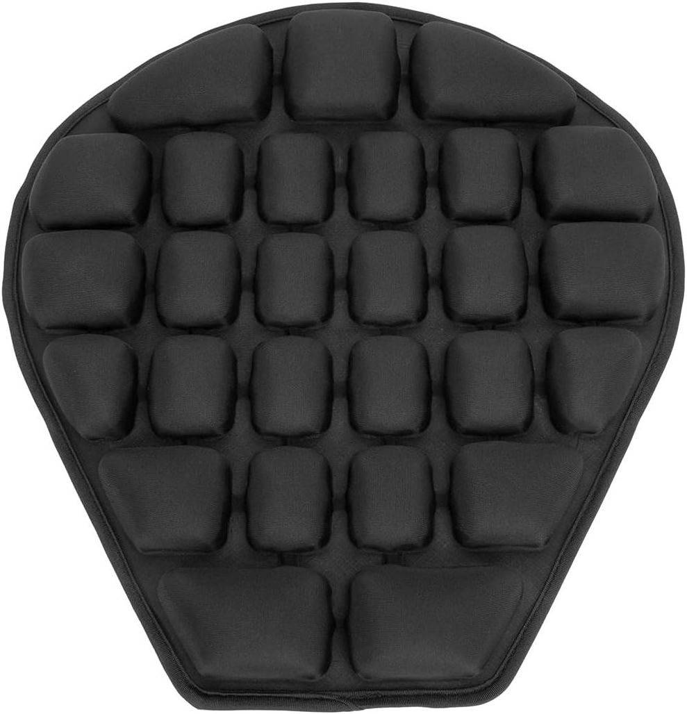 Motorcycle Air Cushion Seat Pad Pressure Relief Ride Motorcycle Air Cushion Large for Cruiser Touring Saddles (Black)