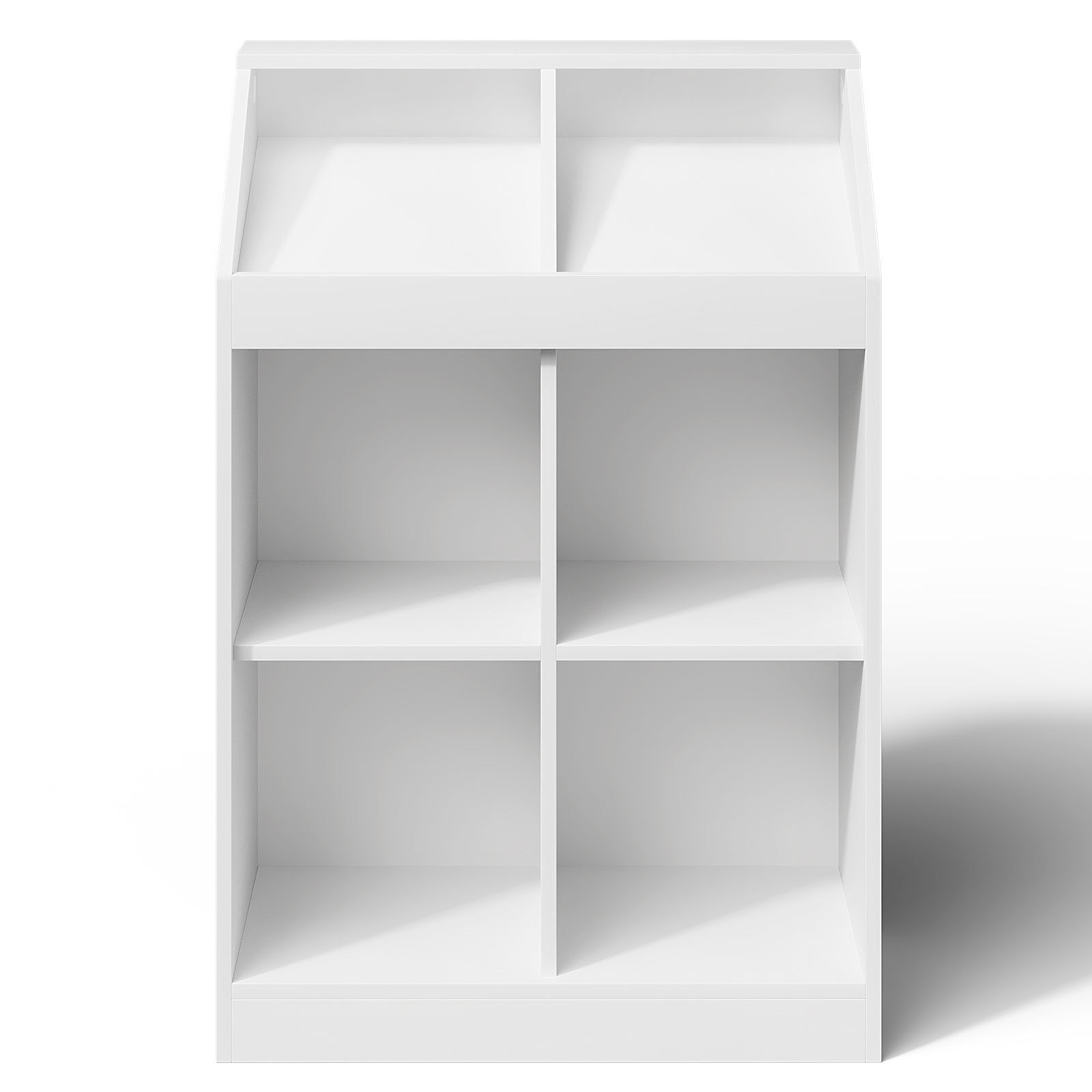 6 Cubes 3-Tier Open Shelf Bookcase with Anti-Tilt Device White