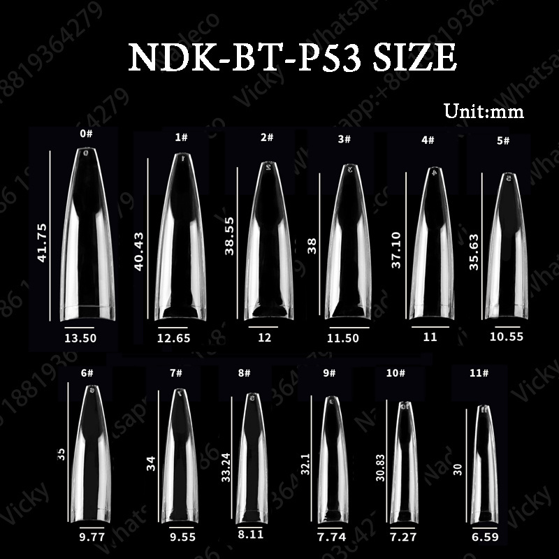 XXL Deep C Curve long Ballerina Nail Tips Acrylic Material Christmas Style Wide Size Fingernail Art Extension 360pcs/box