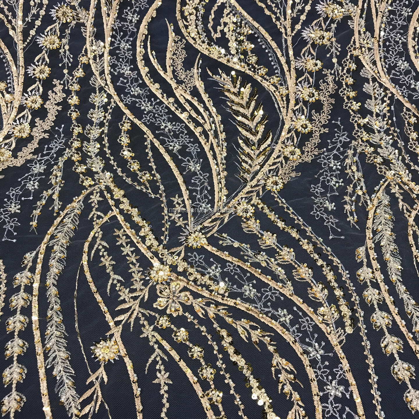 latest african swiss voile sequined lace dress fabric embroidery beaded sequin fabric 2020