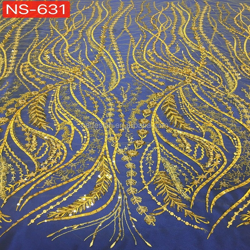 latest african swiss voile sequined lace dress fabric embroidery beaded sequin fabric 2020