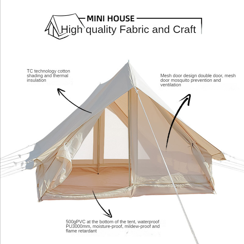 Professional Outdoor Custom Cotton Canvas Glamping Tent Inflatable Camping Waterproof Cabin Tent