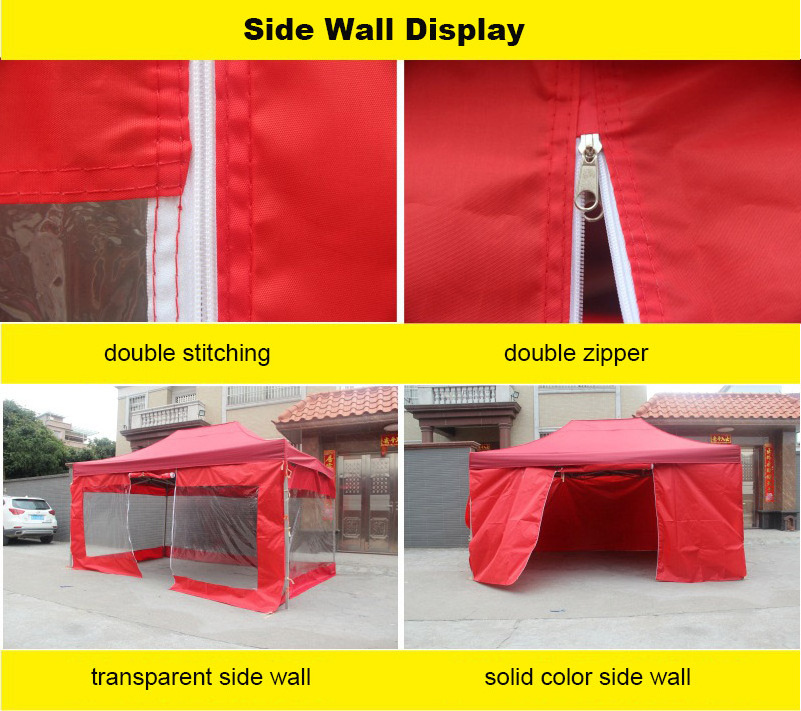 Camo Top Cloth Trade Show Exhibition Waterproof Oxford Tent with Three Four Side Walls Transparent Window