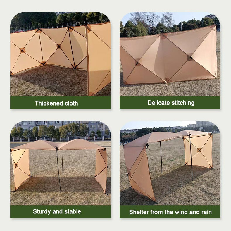 Automatic Winter Outdoor Camping Wind Shelter 4.8M Large 4 Panels Oxford Cloth Sun Shield Windbreaks Factory Price