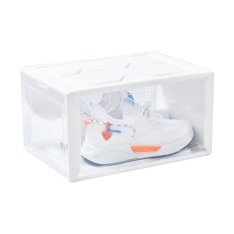 Professional Organizing Solution Transparent Plastic Shoe Box Durable Dustproof Stackable Sneaker Display Case