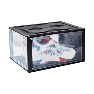 Transparent Clear Plastic Shoe Storage Box Stackable Dustproof Organizer Retail Display Closet Maximizer