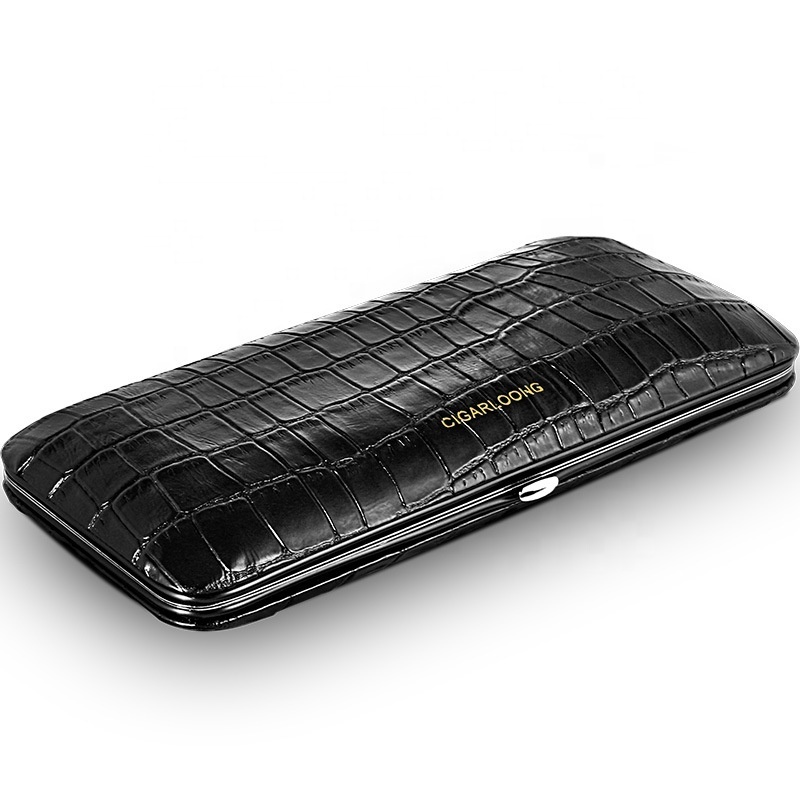 Factory Hot-Sale Luxury Portable Cigar Case Classic Design Style Rectangle Shape Moisture-Proof Premium Travel Cigar Protector