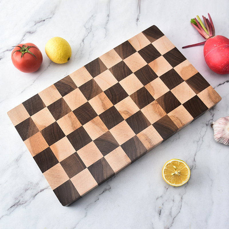 Premium kitchen chopping block wood cutting chopping board maple & black walnut Wood Mix Chopping Block Cutting Board