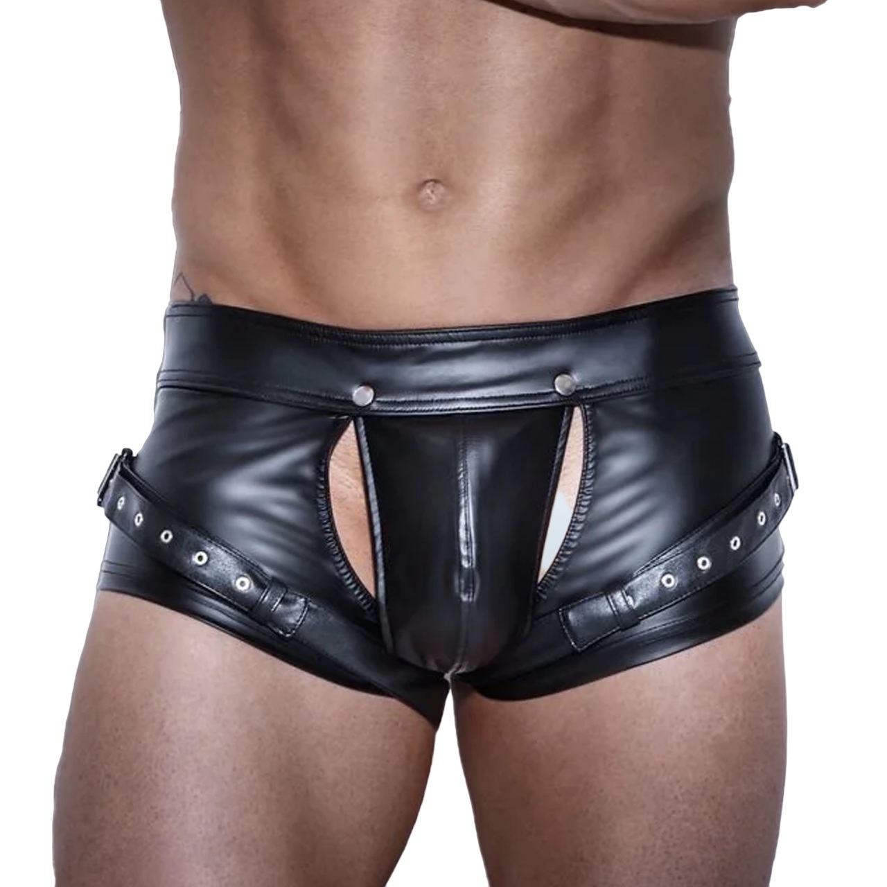 By NAF Engineering Corporation Men's 100% Genuine Leather Shorts - Leather Chaps Gay Fashion Leather Underwear High Quality