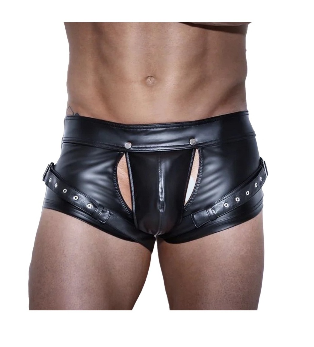 By NAF Engineering Corporation Men's 100% Genuine Leather Shorts - Leather Chaps Gay Fashion Leather Underwear High Quality