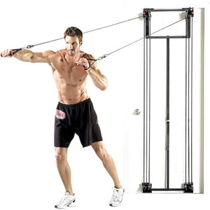 Tower 200 Door Gym Exercise Fitness Home Gym Workout System Strength Training with Straight Resistance Bar