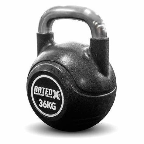 Kettlebells Out Fitness Kettlebells Black PU Cast Iron, Professional Strength Training for Arm-Abdomen-Wrist Strength, 8kg