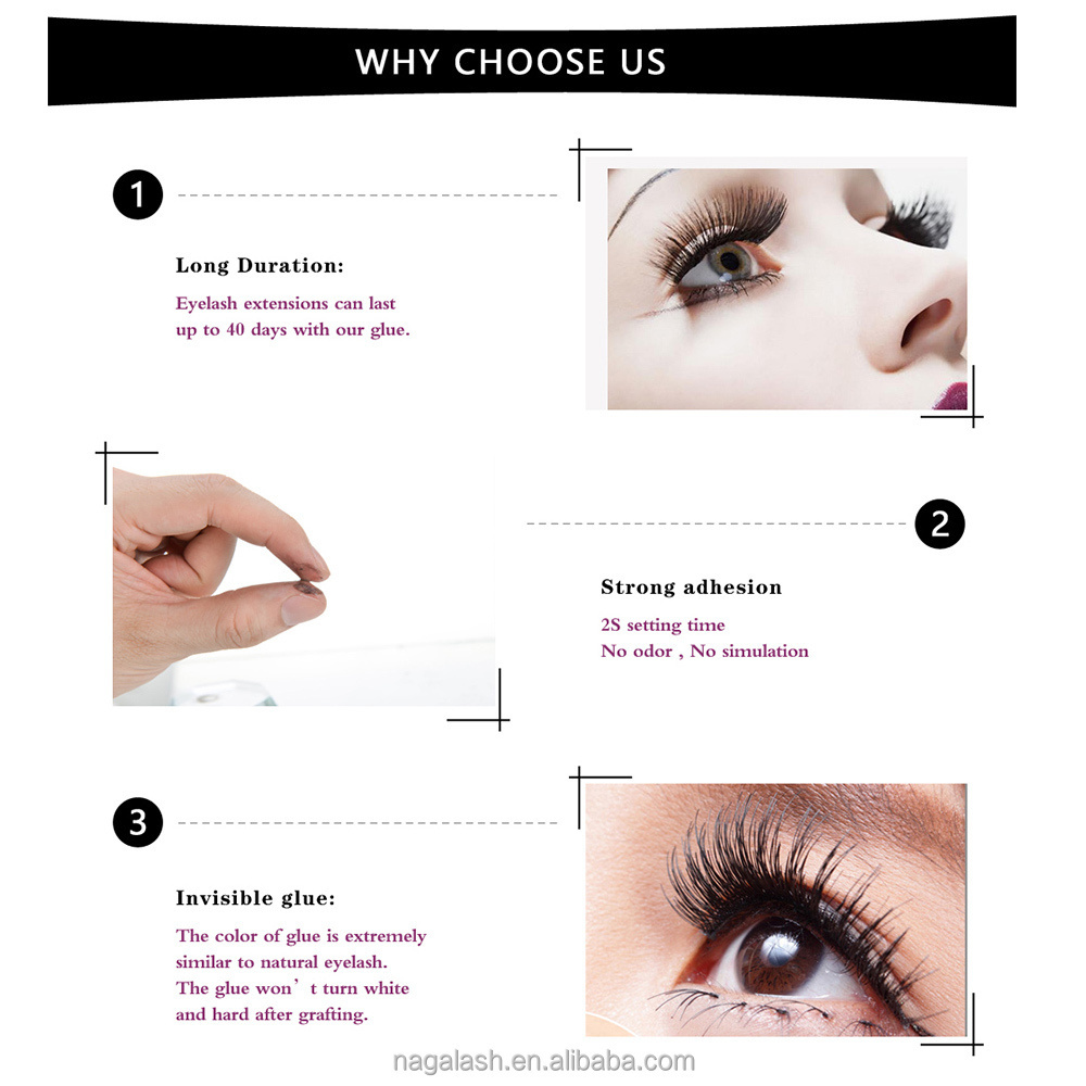 NAGARAKU Fast dry 1~3 seconds no odor no simulation lash glue eyelash glue eyelash extension glue