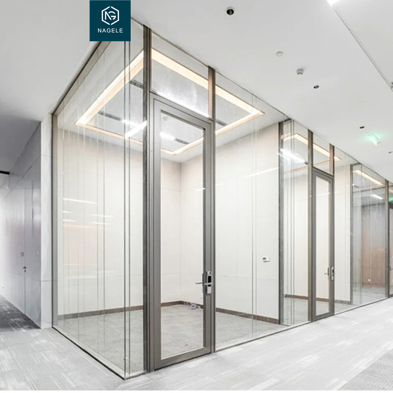 interior mdf wall with white board frameless glass partitions in the office aluminum profiles panel cubicle modular modern