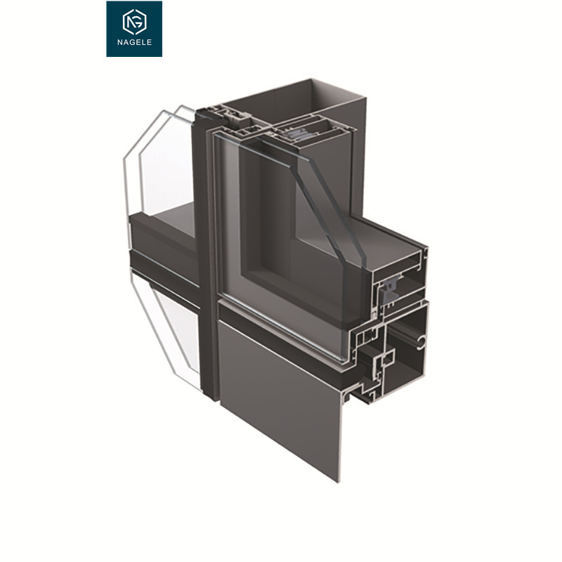 invisible frameless double glass curtain wall for building system aluminium curtain wall for commercial building glass