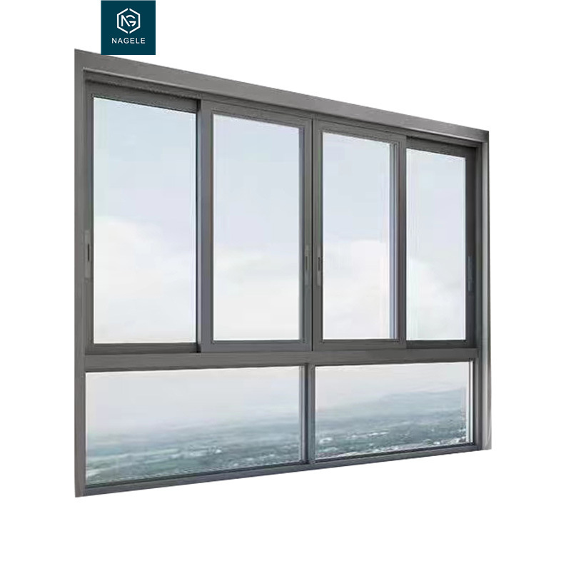 RTS aluminum double glazed windows with blinds in the glass awning foshan black 145.90 upvc louvre installing exterior