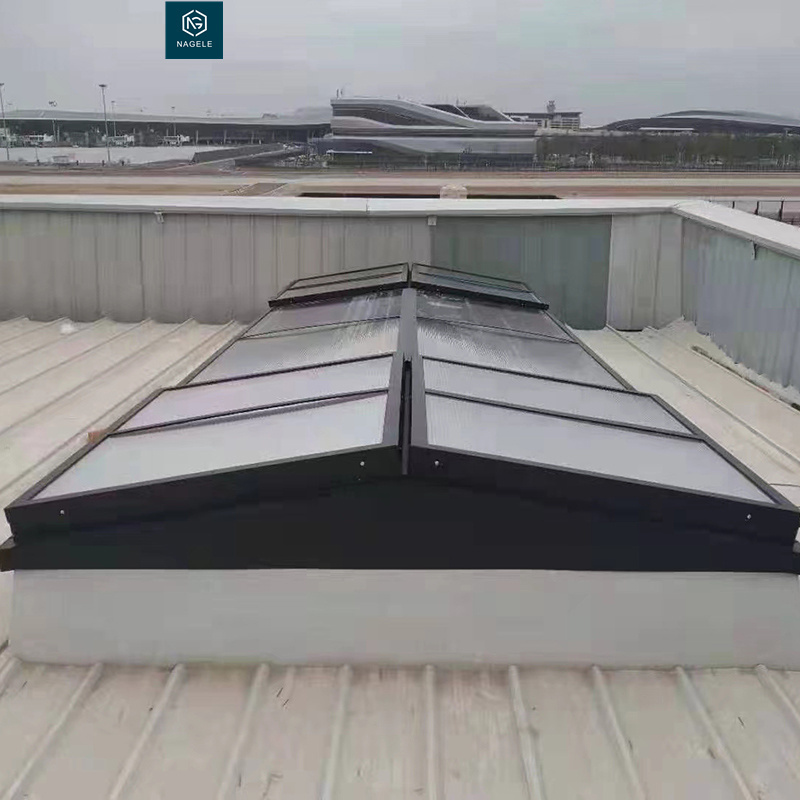 pyramid pricr in rupees motorized aluminium sliding roof skylight double glazing shade motorized