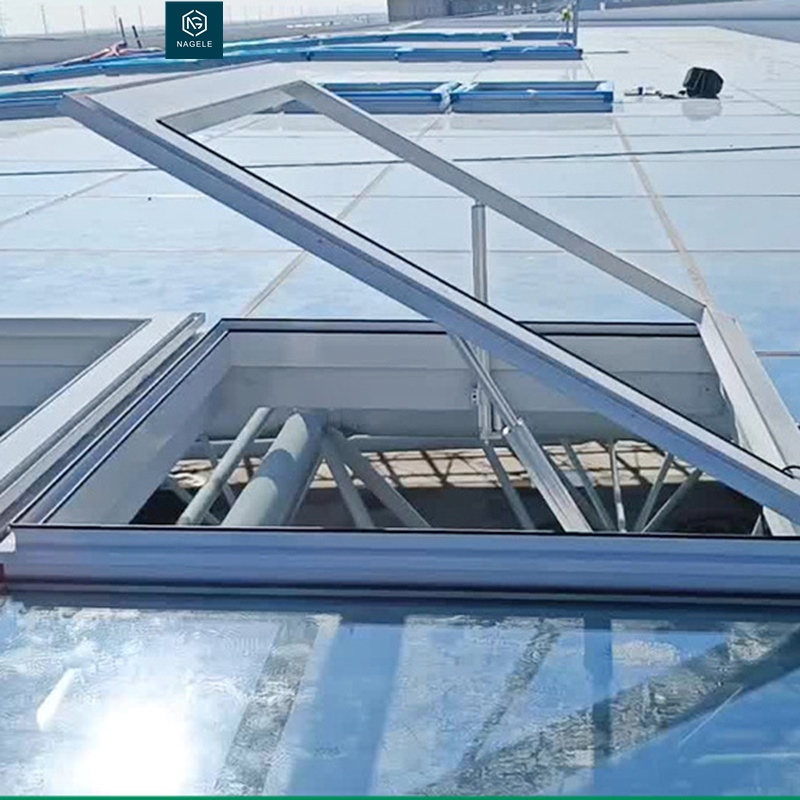 pyramid pricr in rupees motorized aluminium sliding roof skylight double glazing shade motorized