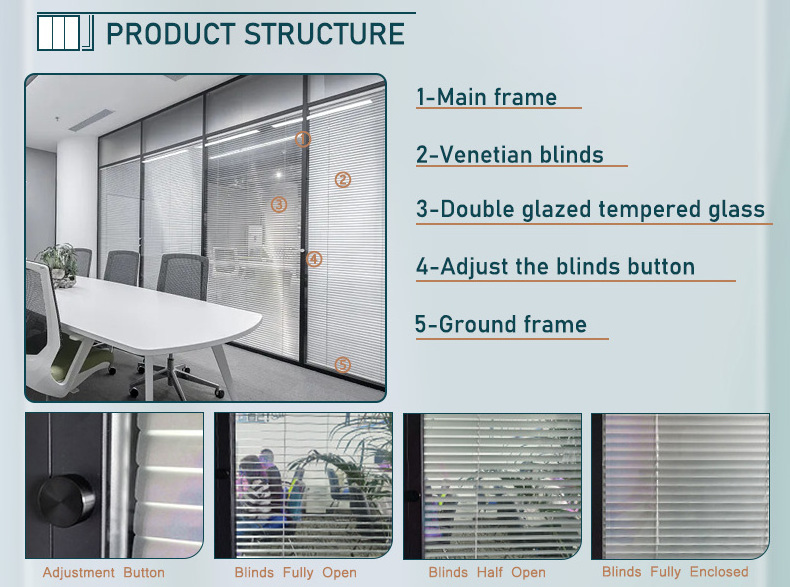 interior mdf wall with white board frameless glass partitions in the office aluminum profiles panel cubicle modular modern