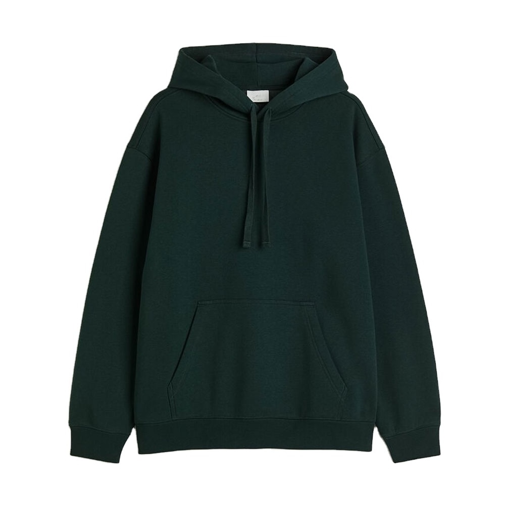 PULL&BEAR BASIC Hoodie Dark Green Adult Ultimate Cotton Fleece Kangaroo Pocket Hoodie