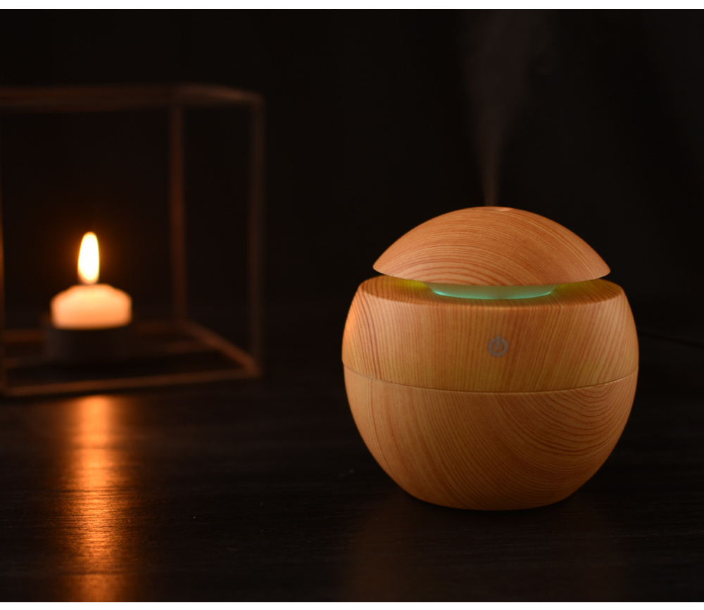 Hot Selling Portable USB Mini Aroma Essential Oil Diffuser Cool Mist Air Humidifier 7 Color LED Light For Home Bedroom Hotel