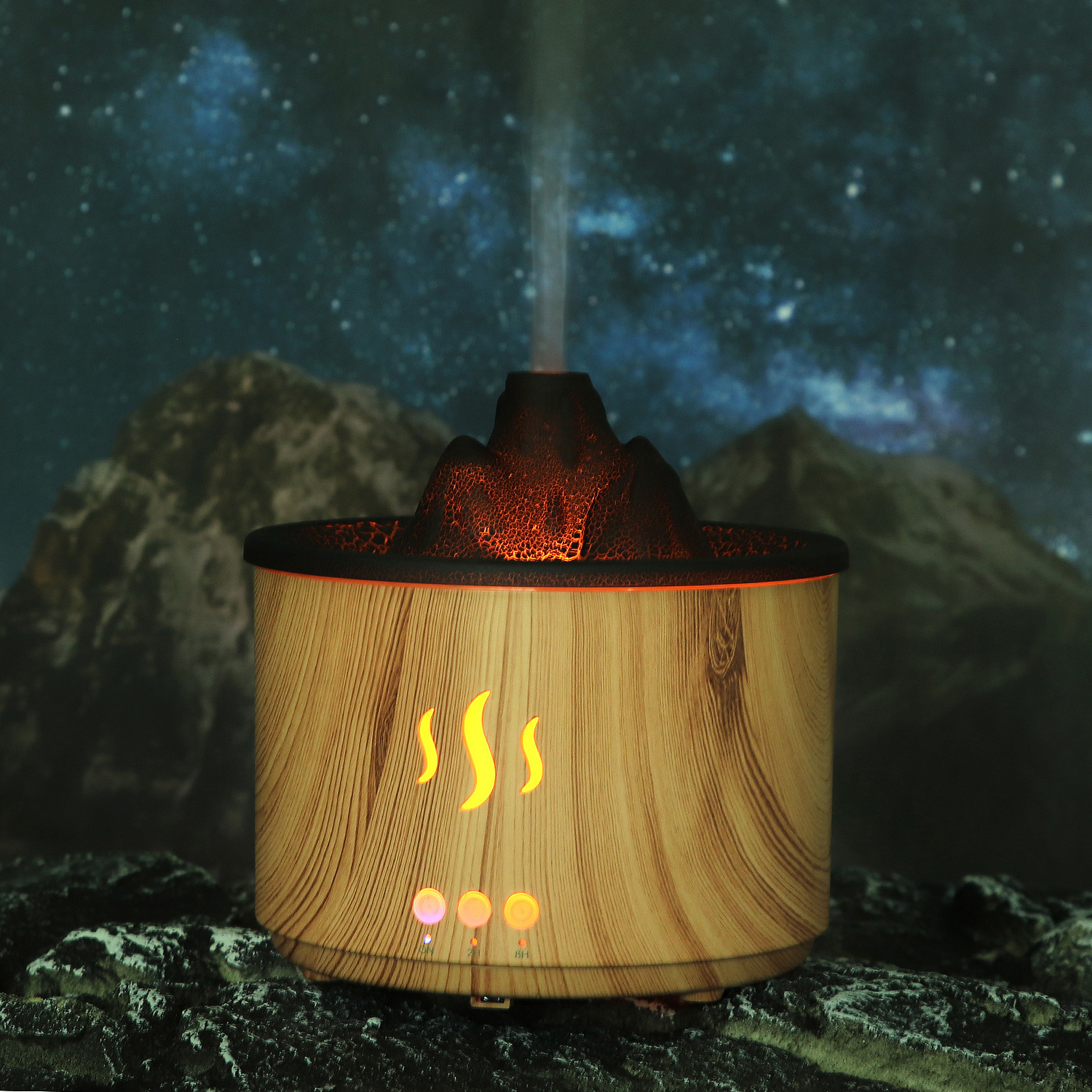 Flame Volcano Humidifier Aroma Diffuser Ultrasonic Mist Maker Fogger LED Essential Oil Fire Jellyfish Diffuser Fragrance Home