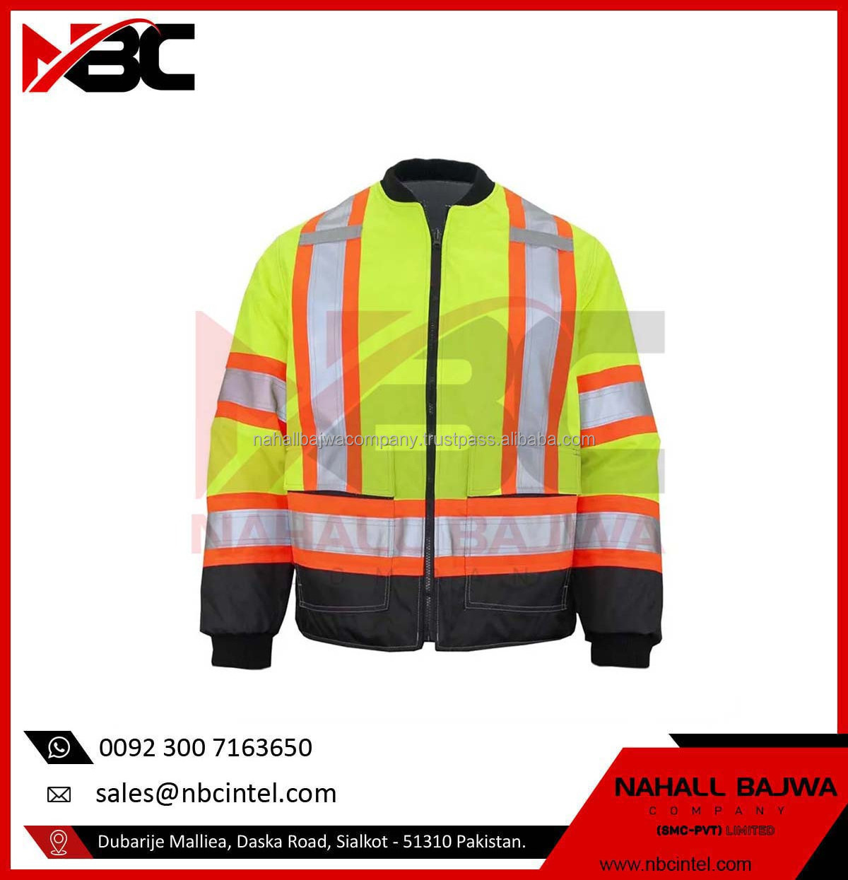 Hi VIS Viz High Visibility Jacket Workwear Construction Reflective Security Jacket Waterproof Jacket OEM.