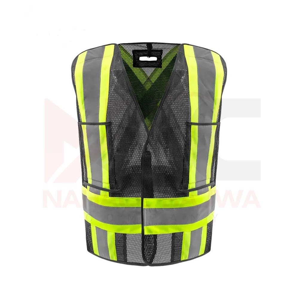 Custom multi pocket road safety work vest Men' working tool vest workwear.