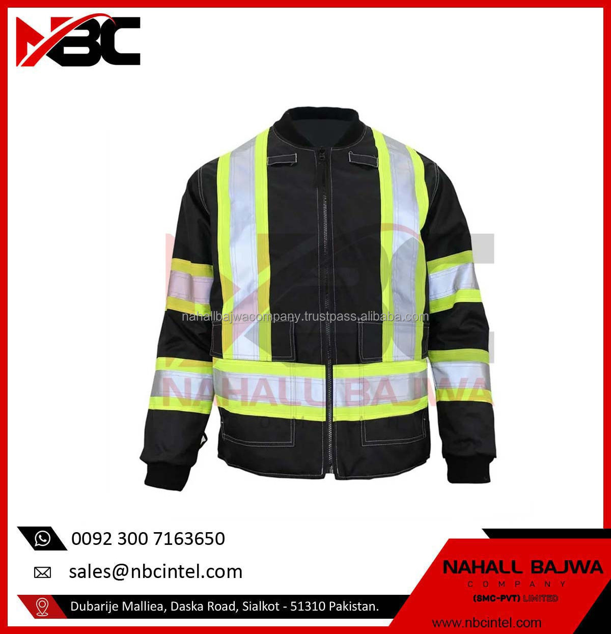 Hi VIS Viz High Visibility Jacket Workwear Construction Reflective Security Jacket Waterproof Jacket OEM.