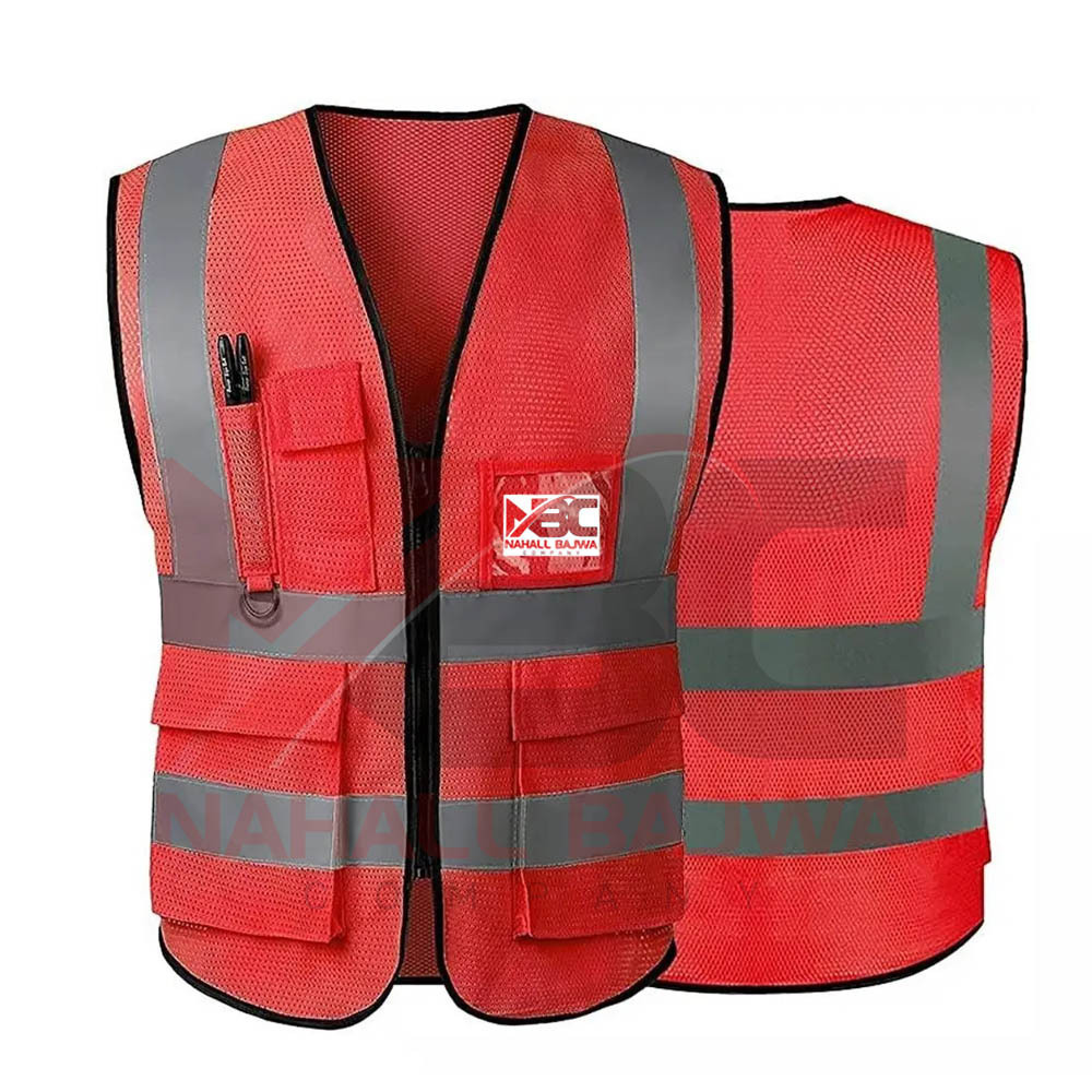 High quality multi pockets hi vis vest customized reflective vest night safety construction road work.