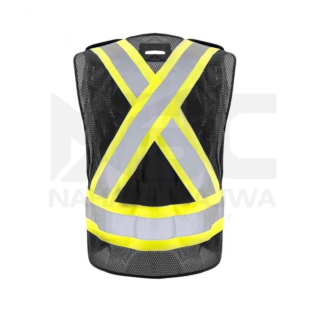 Custom multi pocket road safety work vest Men' working tool vest workwear.