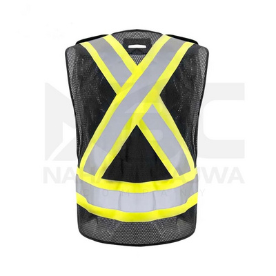 Custom multi pocket road safety work vest Men' working tool vest workwear.