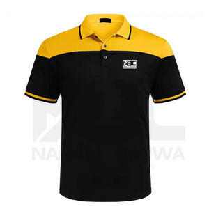 Yellow Black Polo Collar T shirts For Men With Logo Embroidery T-shirt Men's Cotton T-shirts Polo Shirts for Men.